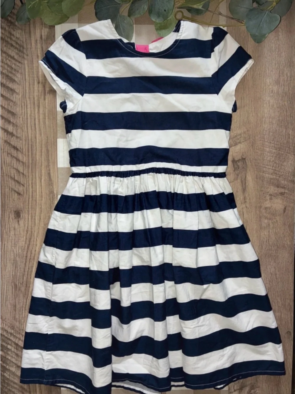Gymboree Navy and White Striped Short Sleeve Dress